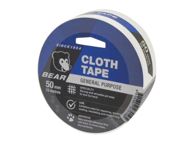 Bear Cloth Tape 50mm X 25m WHITE 66623336614 tape Bear