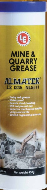 Almatek Mine & Quarry Grease Winter or Summer 450gm Tube LE 1233B LE 1235B grease Almatek