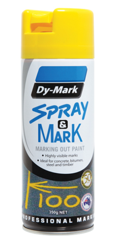 Dy-Mark YELLOW Spray & Mark Spray Can 350g 40013505 Pick Up In Store Paint Dy-Mark