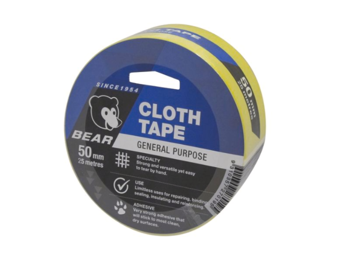 Bear Cloth Tape 50mm X 25m YELLOW 66623336619 tape Bear