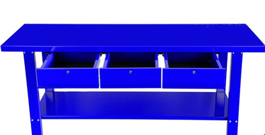 TQB Steel Workbench 3 Drawer 2000MM Blue 1012T Pick Up In Store Workbench TQB Trade Quip