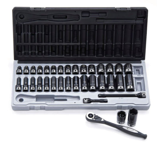 Dual Action DASET3M-35PCE 6PT 3/8" Dr Metric Standard & Deep Socket Set 10143501 Socket Set Dual Action