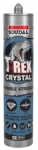 Soudal T-Rex Power Crystal 290ml x 12 121969 Pick Up In Store Adhesive Soudal