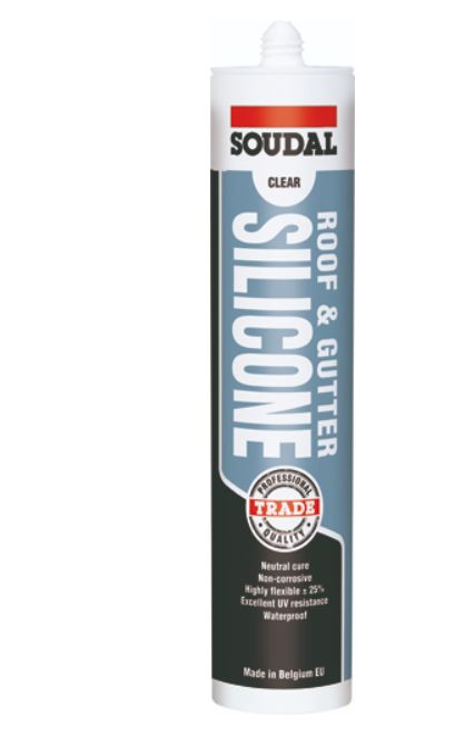 Soudal Roof & Gutter Silicone 300ml x 12 127779 Pick Up In Store silicone Soudal Clear