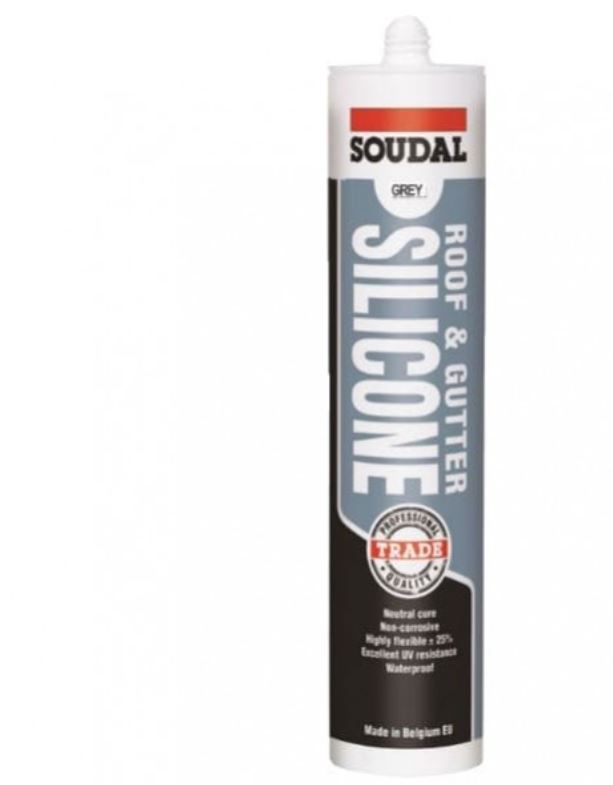 Soudal Roof & Gutter Silicone 300ml x 12 127779 Pick Up In Store silicone Soudal Grey