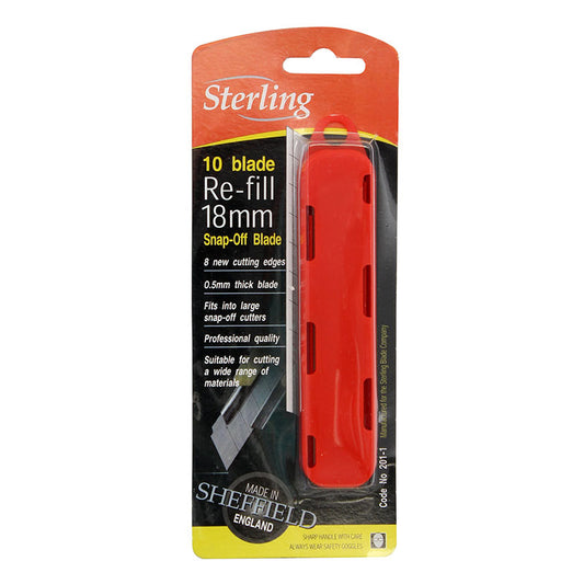 Sterling 18mm Large Snap Blade (x10) 201-1 Blades Sterling