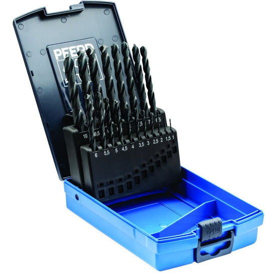 PFERD 19 Piece High Speed Steel HSSG Drill Bit Set Metric 1-10mm 25203701 Drill Sets Pferd