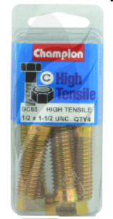 Champion Bolt and Nuts 1-1/2” x 1/2 BC65 Screws and Nuts Champion