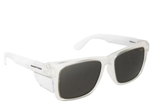 Paramount Safety Glasses Frontside Smoke Lens With Clear Frame 6502 Safety Glasses Paramount Safety Products