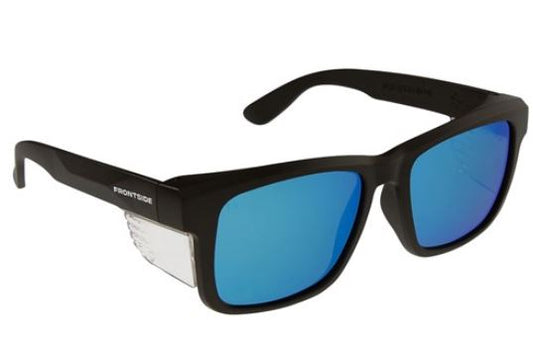 Paramount Safety Glasses Frontside Polarised Blue Revo Lens With Black Frame 6514 Safety Glasses Paramount Safety Products