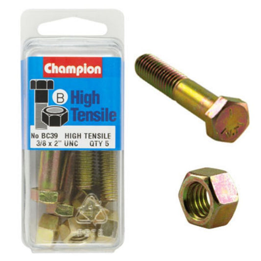 Champion Bolt and Nuts 2” x 3/8 BC39 Screws and Nuts Champion