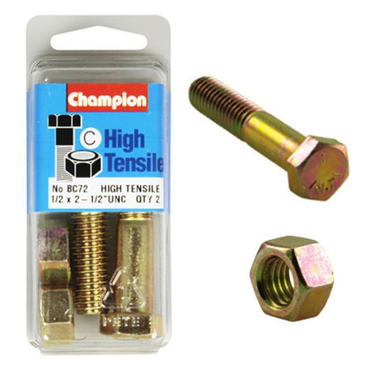 Champion Bolt and Nuts 2-1/2” x 1/2 BC72 Screws and Nuts Champion