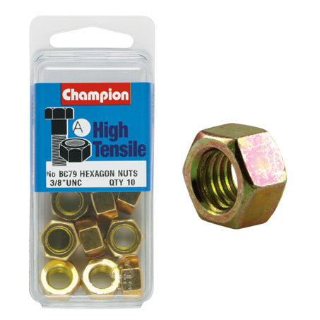 Champion Hexagon Nuts 3/8 “-BC79 Screws and Nuts Champion