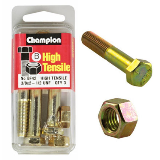 Champion Bolt and Nuts 2”1/2 x 3/8 BF42 Screws and Nuts Champion