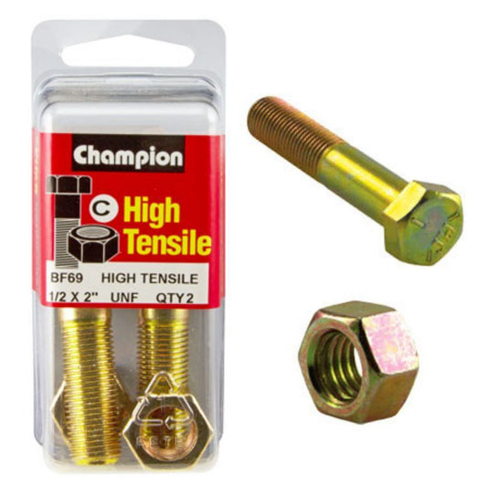 Champion Bolt and Nuts 2” x 1/2 BF69 Screws and Nuts Champion