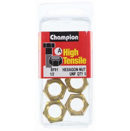 Champion Hexagon Nuts UNF 1/2 “-BF81 Screws and Nuts Champion