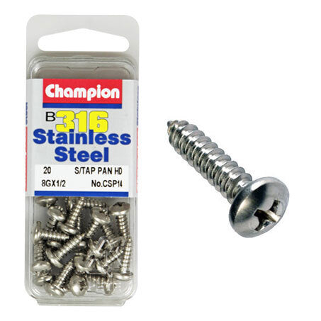 Champion Self Tapping Pan Head Screws 8G x 1/2 “ CSP14 Screws and Nuts Champion