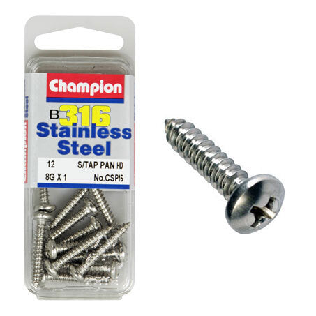 Champion Self Tapping Pan Head Screws 8G x 1 “ CSP16 Screws and Nuts Champion