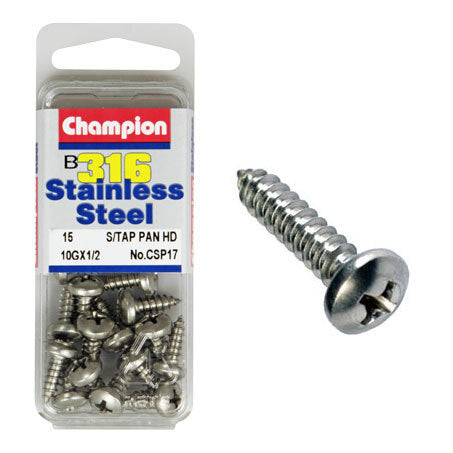 Champion Self Tapping Pan Head Screws 10G x 1/2 “ CSP17 Screws and Nuts Champion