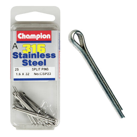 Champion Split Pin Fasteners S/S 1.6mm x 32mm CSP23 Screws and Nuts Champion