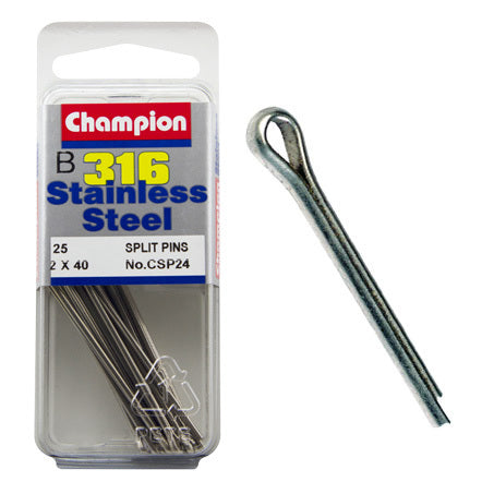 Champion Split Pin Fasteners S/S 2.0 mm x 40 mm CSP24 Screws and Nuts Champion