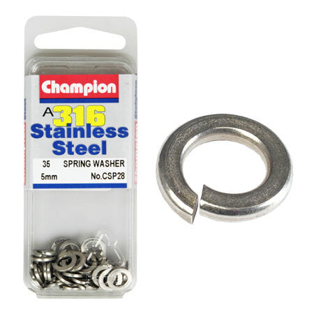 Champion Spring Washers- Fasteners S/S 5mm CSP28 Screws and Nuts Champion