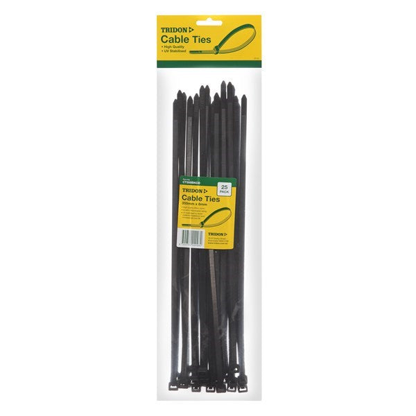 Tridon BLACK Cable Ties 350mm x 8mm PK 25 CT358BKCD Cable ties Tridon