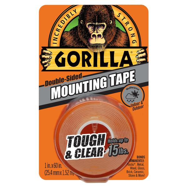 Gorilla Clear Mounting Tape Roll- 25.4mm x 1.52m GG41022 tape Gorilla Glues & Tapes