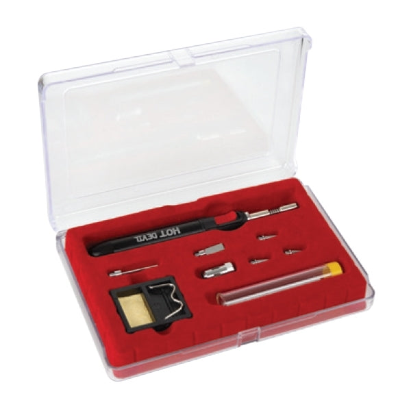 Hot Devil 9 Piece Slimline Torch and Soldering Iron Kit HT1937K Butane Gas Hot Devil