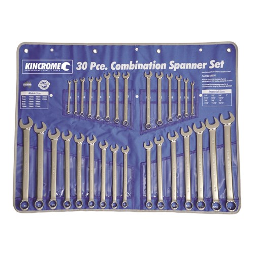 Kincrome 30 Piece Combo Spanner Set Metric K3030 Spanner Kincrome