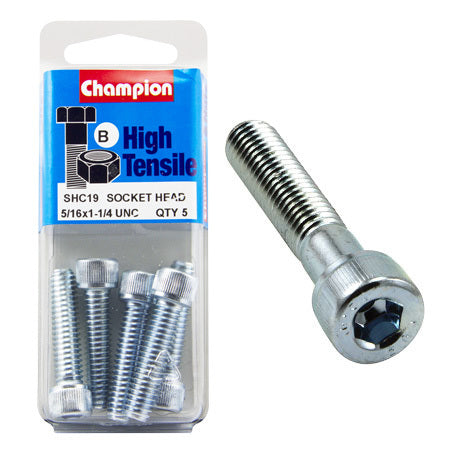 Champion Blister Screw Socket Head 5/16 x 1-1/4-SHC19 Screws and Nuts Champion