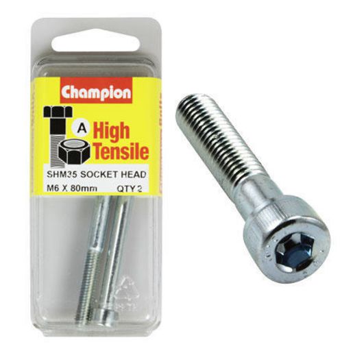 Champion Blister Screw Socket Head Metric 6 x 80-SHM35 Screws and Nuts Champion