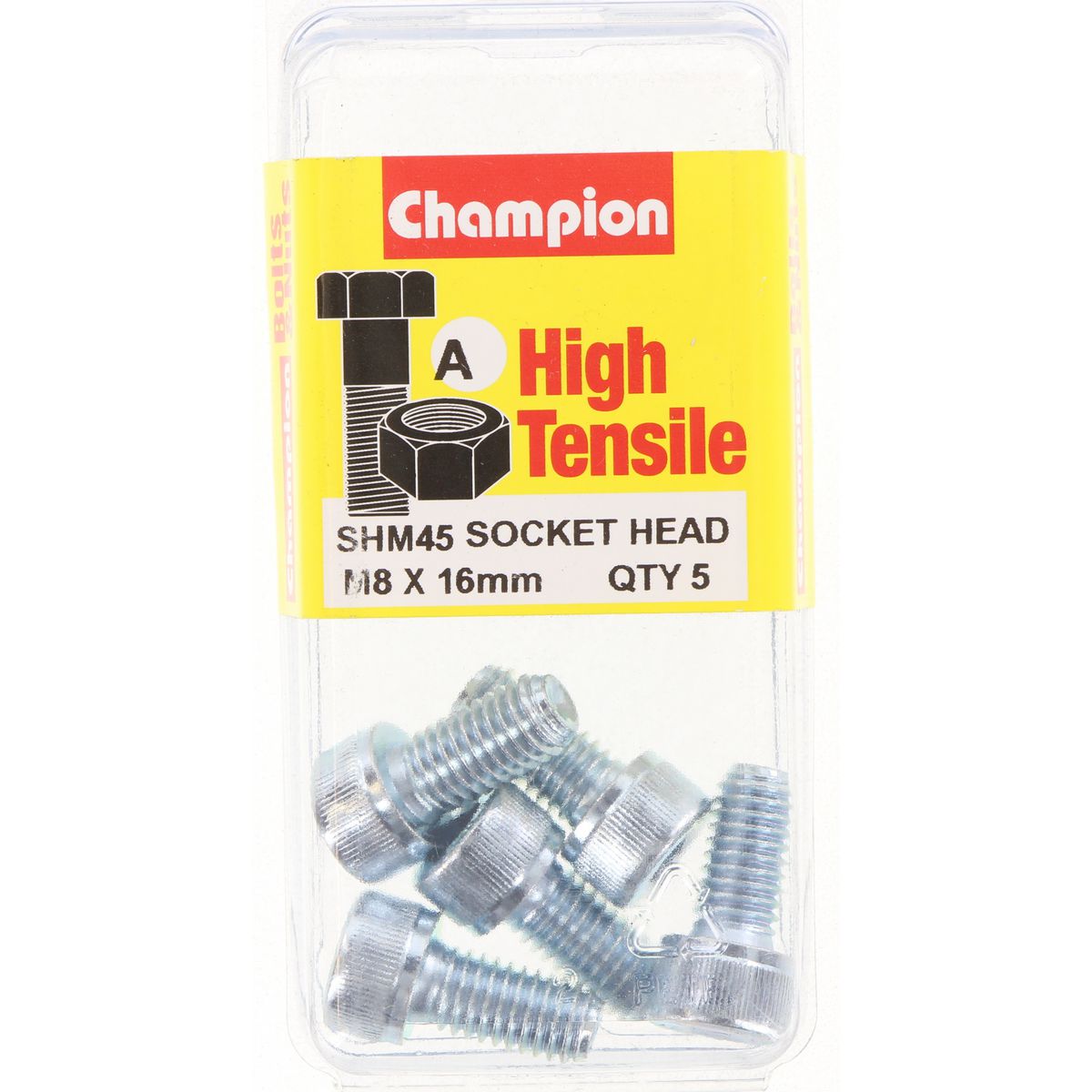 Champion Blister Screw Socket Head Metric 8 x 16-SHM45 Screws and Nuts Champion