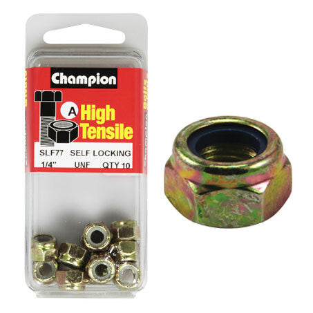 Champion Blister Nyloc-Self Locking Nuts 1/4“-SLF77 Screws and Nuts Champion