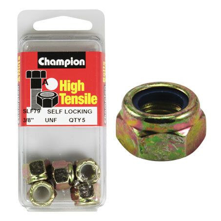 Champion Blister Nyloc-Self Locking Nuts 3/8 “-SLC79 Screws and Nuts Champion