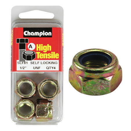 Champion Blister Nyloc-Self Locking Nuts 1/2“-SLF81 Screws and Nuts Champion