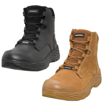 Mack Force Zip Up Safety Boots Black or Honey Sizes 4 to 13 MK0FORCEZBBF MK0FORCEZHHF Safety Boots Mack