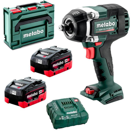 Metabo 18V 5.5Ah Li-ion Cordless Brushless 1/2” Square Drive Mid Torque Impact Wrench Combo Kit AU60240300 Impact Wrench Metabo Power Tools