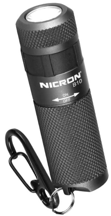 Nicron B10 Flashlight Keychain 200 Lumens Torch Inc USB Cable B10 Flashlight Nicron