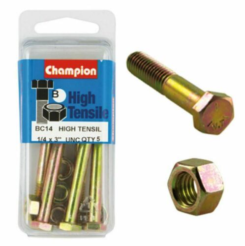 Champion Bolt and Nuts 3” x 1/4 BC14 Screws and Nuts Champion