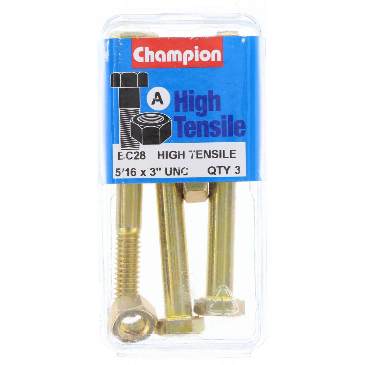 Champion Bolt and Nuts 3” x 5/16 BC28 Screws and Nuts Champion