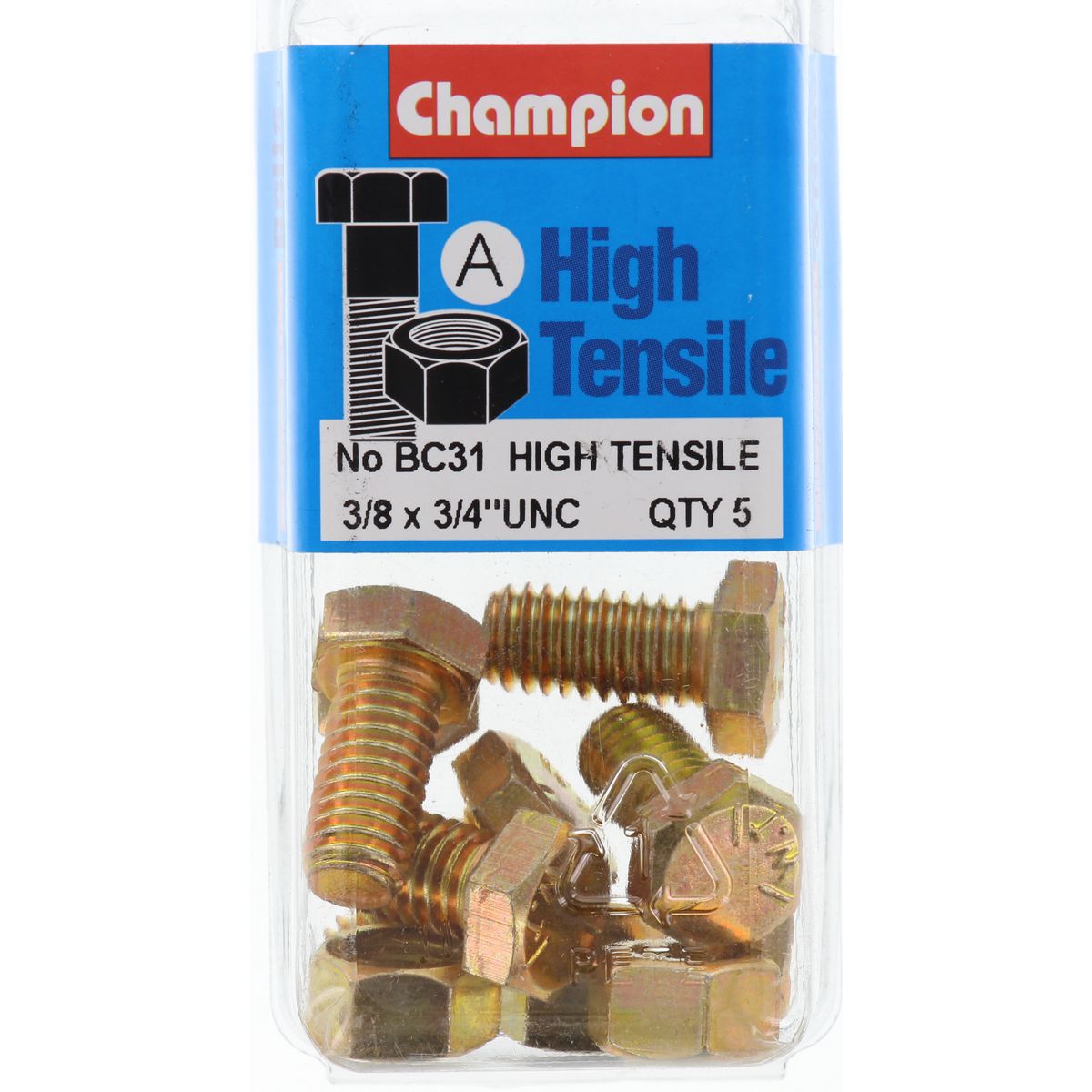 Champion Fully Threaded Set Screws and Nuts 3/4” x 3/8 BC31 Screws and Nuts Champion