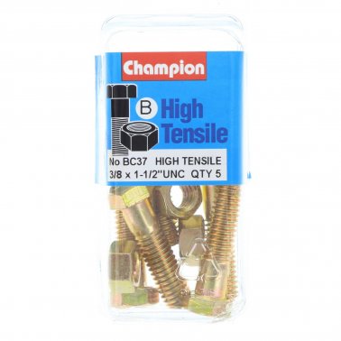 Champion Bolt and Nuts 1-1/2” x 3/8 BC37 Screws and Nuts Champion