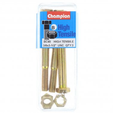 Champion Bolt and Nuts 3-1/2” x 3/8 BC45 Screws and Nuts Champion