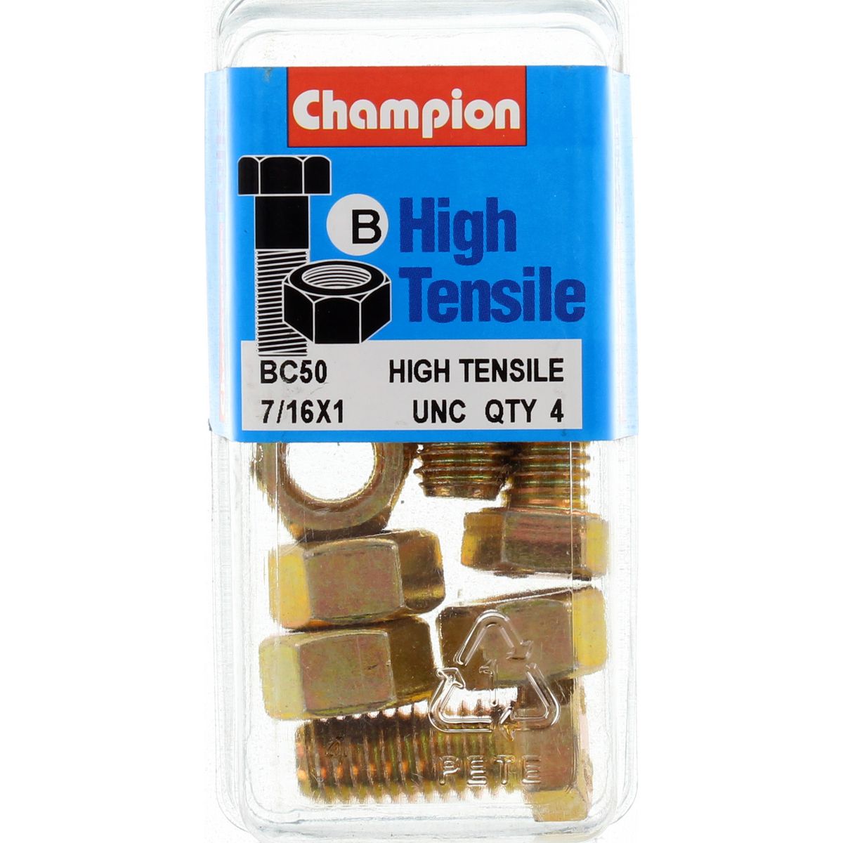 Champion Fully Threaded Set Screws and Nuts 1” x 7/16 BC50 Screws and Nuts Champion