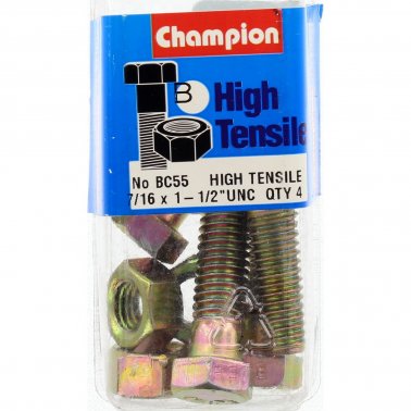 Champion Bolt and Nuts 1-1/2” x 7/16 BC55 Screws and Nuts Champion