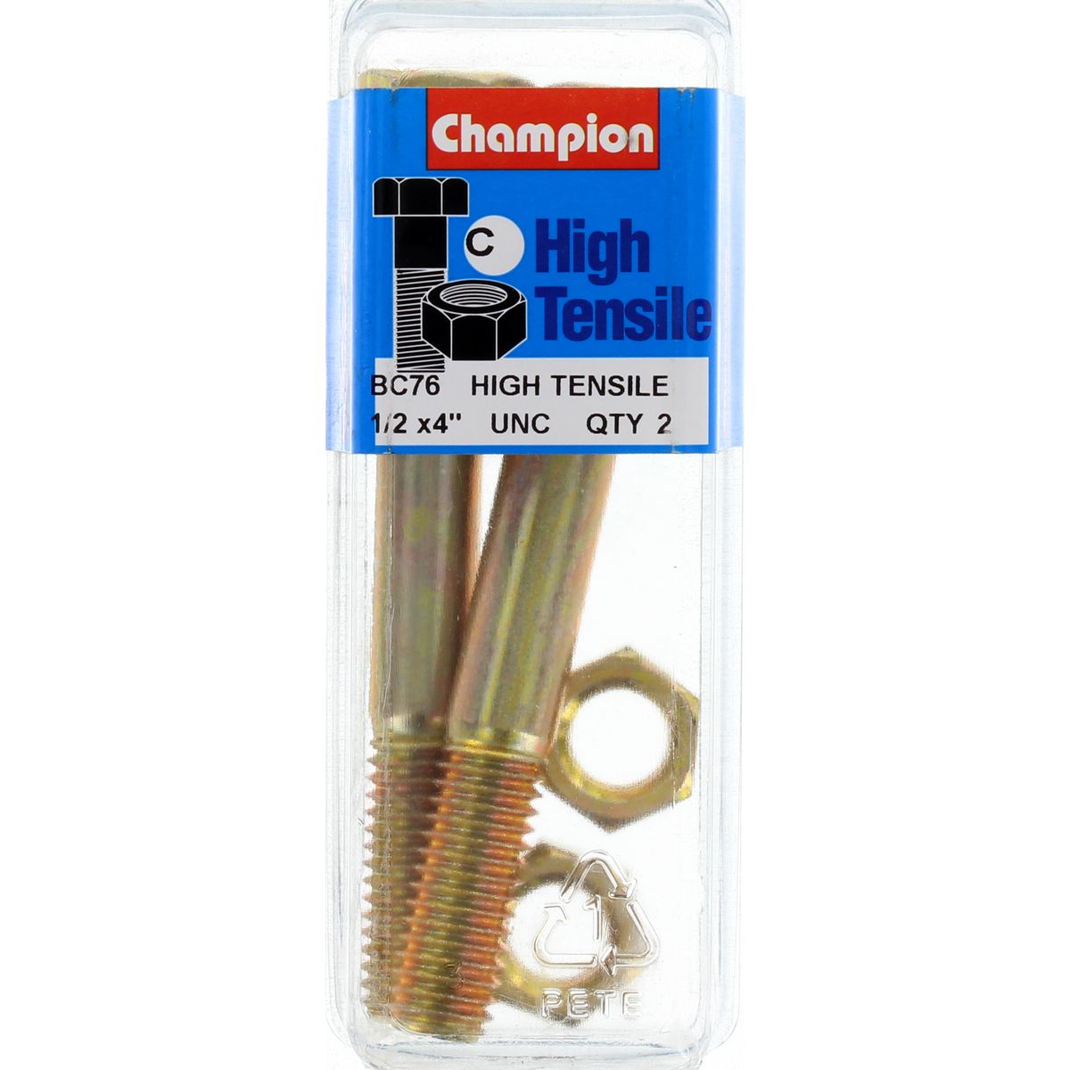 Champion Bolt and Nuts 4” x 1/2 BC76 Screws and Nuts Champion