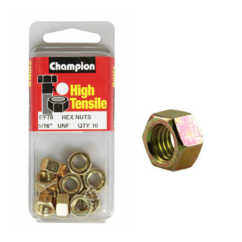 Champion Hexagon Nuts 5/16 “-BC78 Screws and Nuts Champion