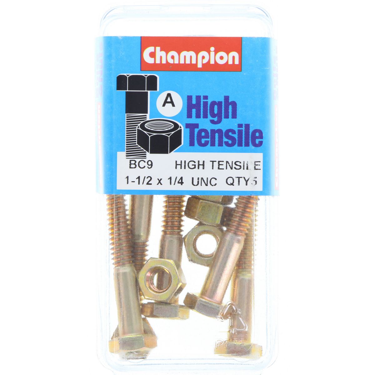 Champion Bolt and Nuts 1-1/2” x 1/4 BC9 Screws and Nuts Champion