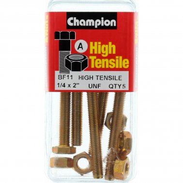 Champion Fully Threaded Set Screws and Nuts 2” x ¼ BF11 Screws and Nuts Champion